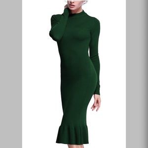 Olive green mermaid sweater dress 👗 🧜‍♀️